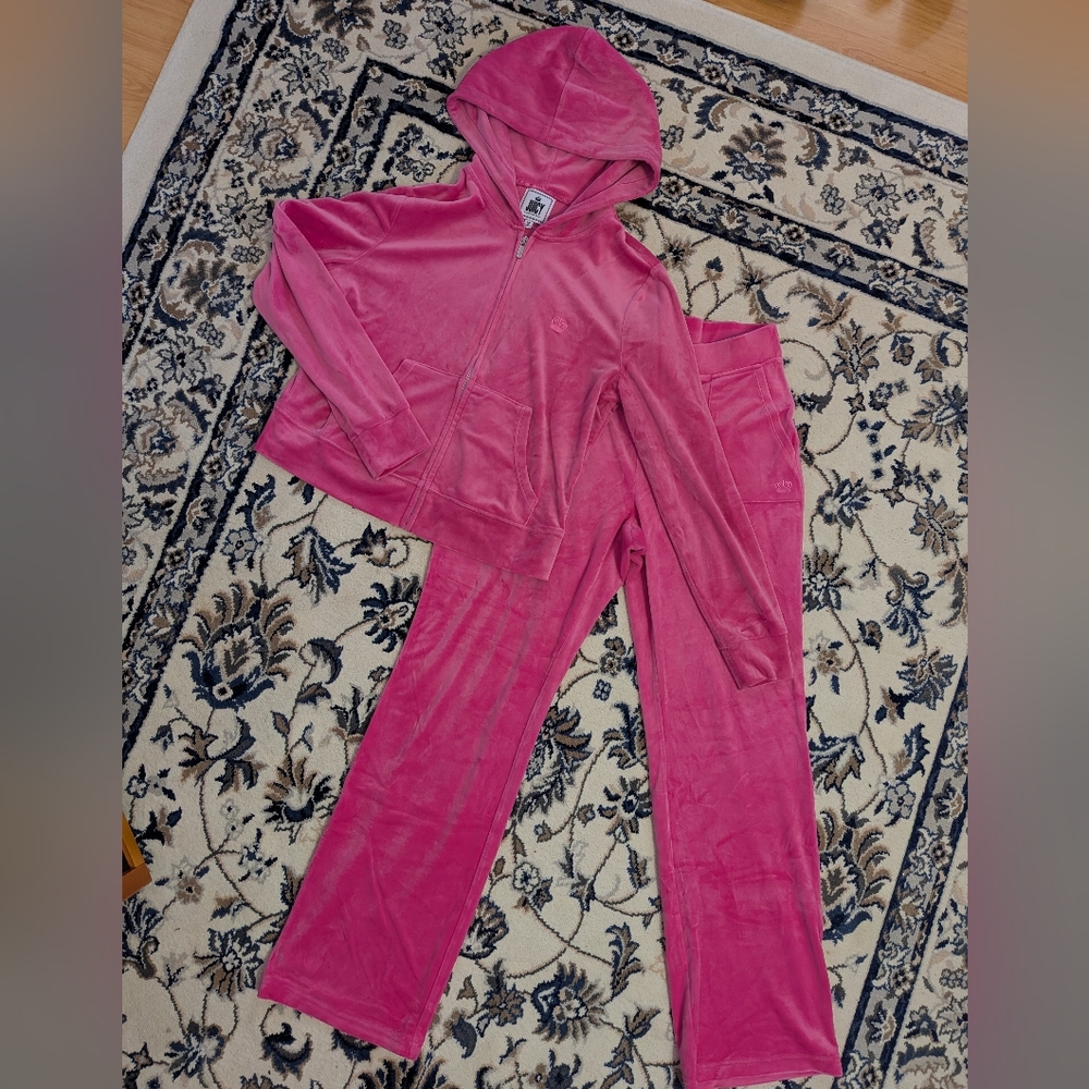 Juicy Couture Pink Velvet Track Suit